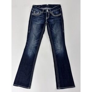 Vigoss Womens Chelsea Slim Boot Jeans Size 1/2 33 Inseam Dark Wash